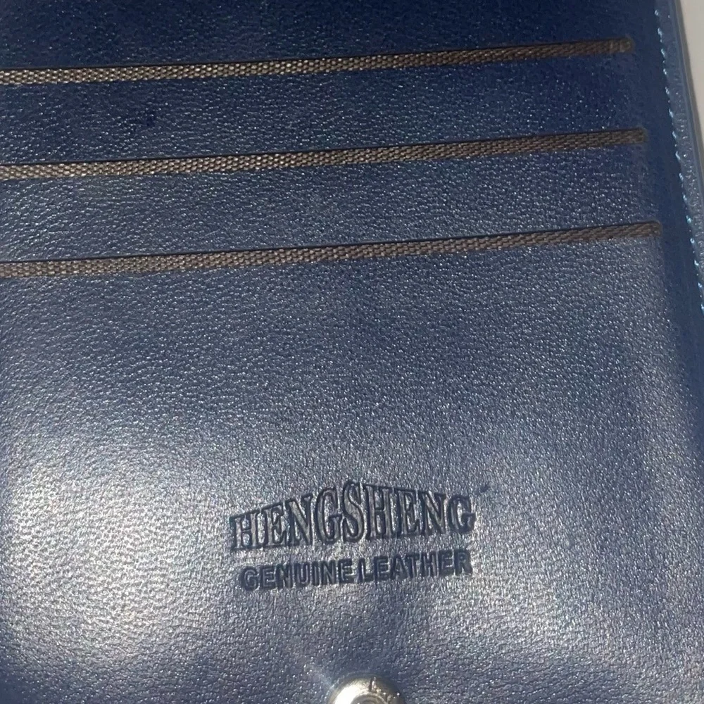 HENGSHENG Navy Zip leather Wallet new TikTok